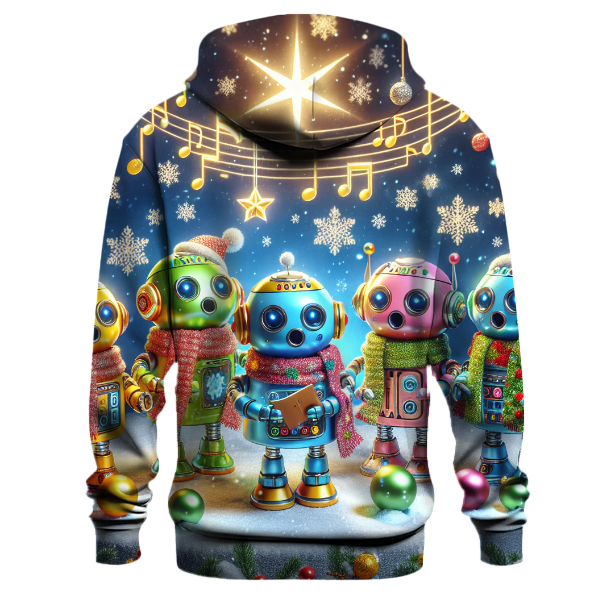 Cute Christmas Robots Singing Carols Hoodie