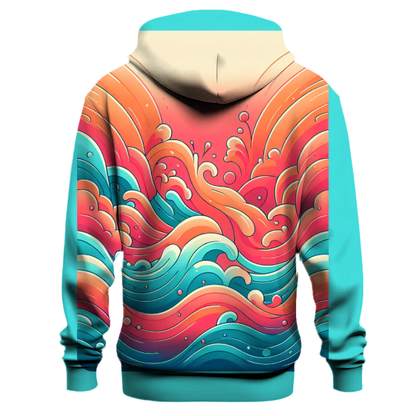 Vivid Coral Splash Hoodie