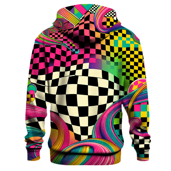 Neon Rainbow Checker Hoodie