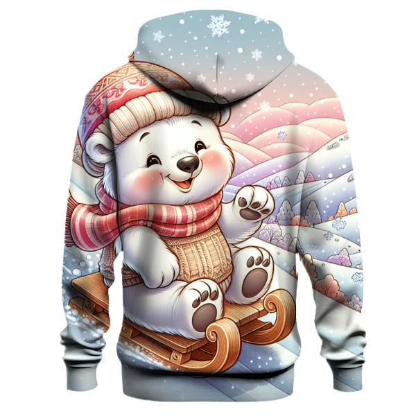 Polar Bear Sledding Fun Hoodie