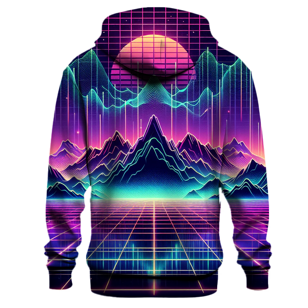 Neon Synth Scape Design Hoodie Custom Hoodies