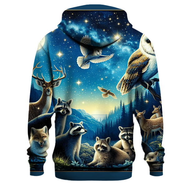 Whimsical Nighttime Fauna Hoodie