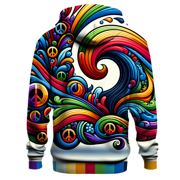 Rainbow Peace Waves Hoodie