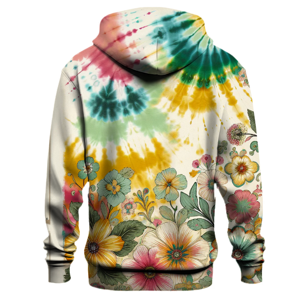 Groovy Floral Tie-Dye Hoodie