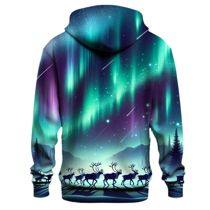 Northern Lights Reindeer Parade Hoodie