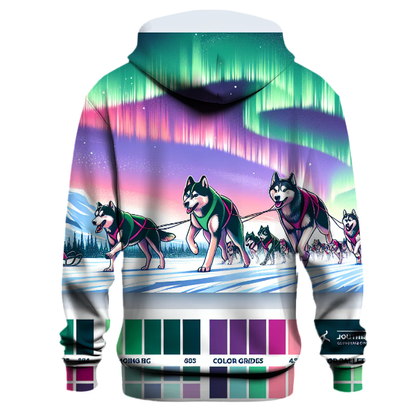 Arctic Aurora Sled Dogs Hoodie