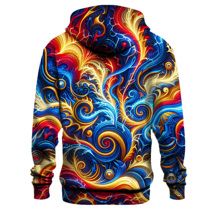 Abstract Electric Waves Hoodie