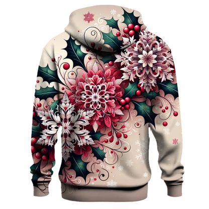 Festive Snowflakes and Holly Hoodie