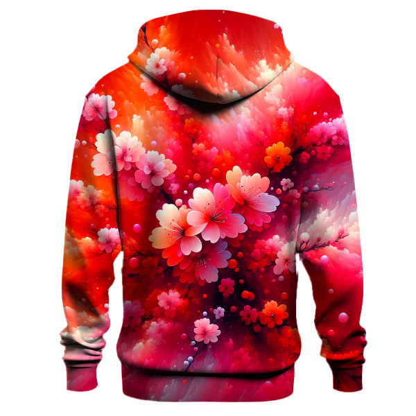 Fiery Cherry Blossom Gradient Hoodie