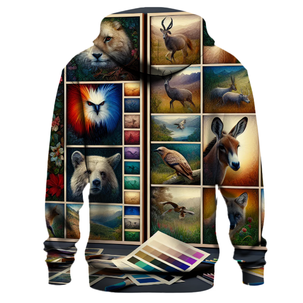 Whimsical Wildlife Portraits Hoodie