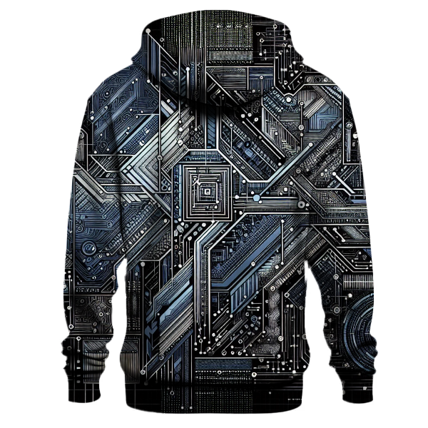 Futuristic Tech Blueprint Hoodie