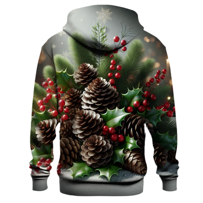 Pinecone and Holly Elegance Hoodie