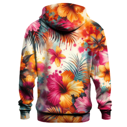 Tropical Bloom Tie-dye Design Hoodie