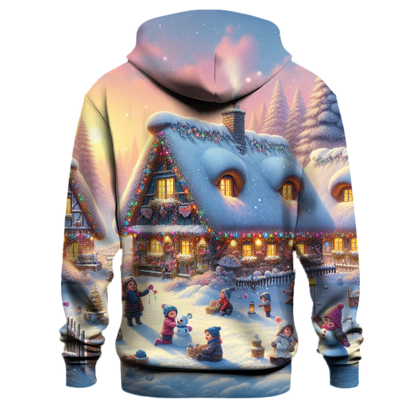 Snowy Village Christmas Scene Hoodie