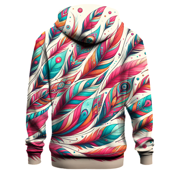 Vibrant Festival Feathers Hoodie