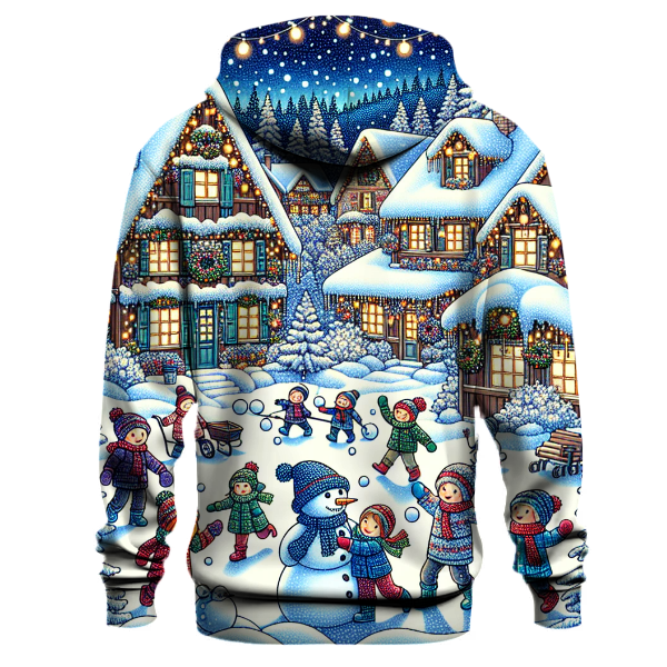 Jolly Snowy Village Scene Hoodie