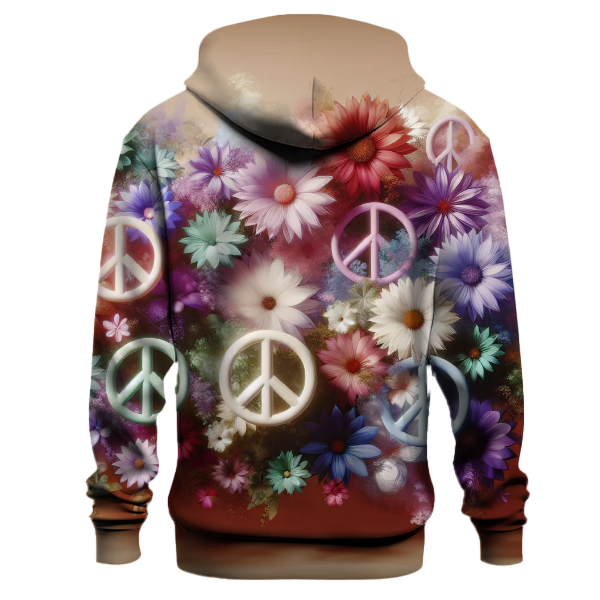 Classic Floral Peace Symbols Hoodie