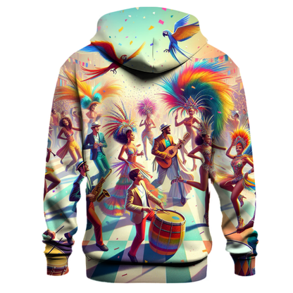 Vibrant Carnival Parade Hoodie Embroidered Hoodies