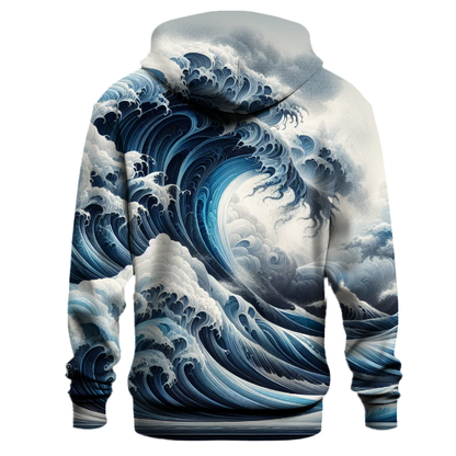 Bold Ocean Waves Hoodie