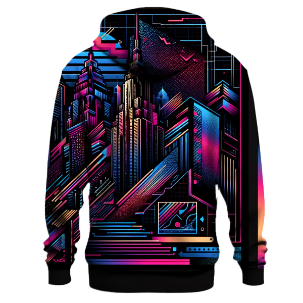 Neon Skyline Design Hoodie