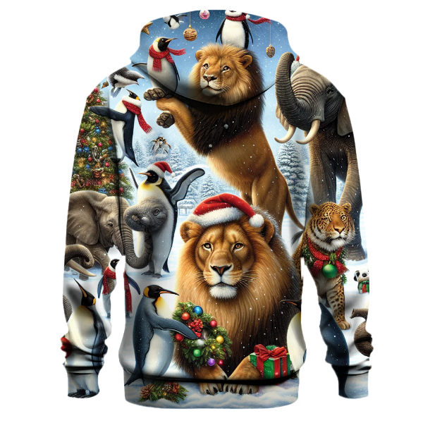 Whimsical Christmas Zoo Hoodie