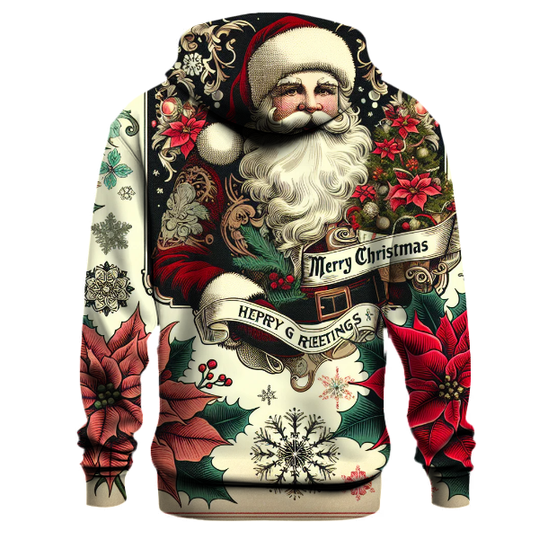 Vintage Christmas Postcard Vibes Hoodie