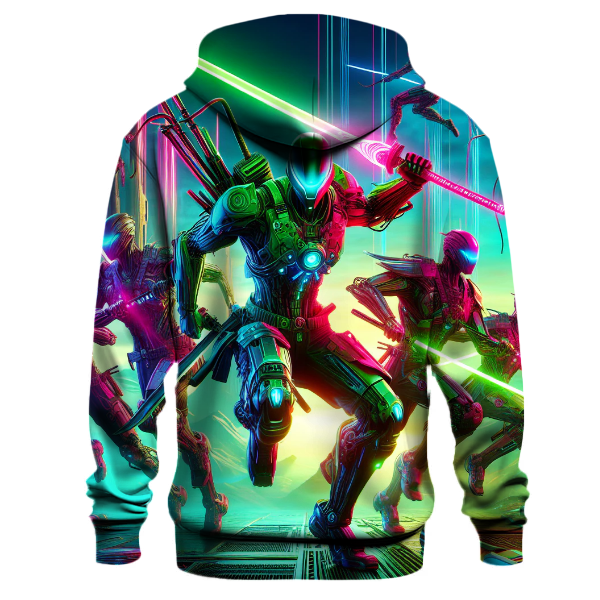 Futuristic Neon Warriors Hoodie