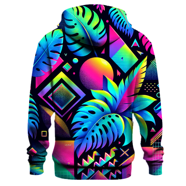 Retro Neon Jungle Design Hoodie Pullover Hoodies