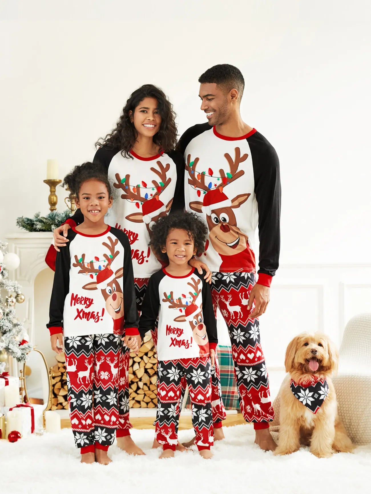 Reindeer Family Matching Christmas Pajama Set Women S