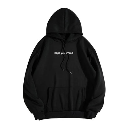 Hope You Smiled Inspirational Kangaroo Pocket Hoodie Black