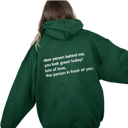 Hope You Smiled Inspirational Kangaroo Pocket Hoodie Green