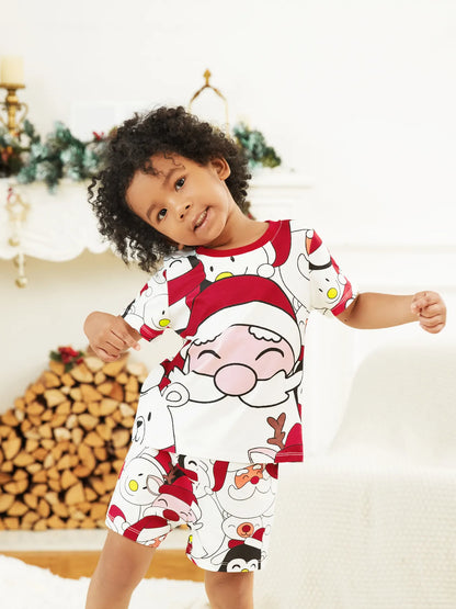 Christmas Pajama With Santa Family Matching Set Kids