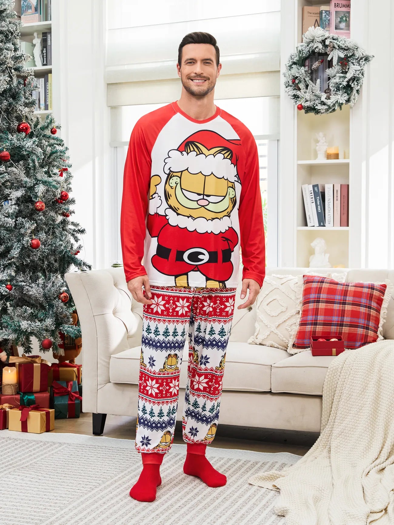 Printed Garfield Family Matching Christmas Pajama Set Men