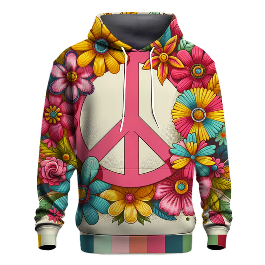 Vibrant Peace Flowers Hoodie