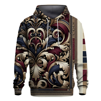 Elegant Scroll Motif Hoodie