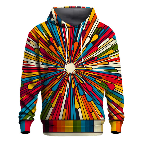 Funky 70s Rainbow Burst Hoodie