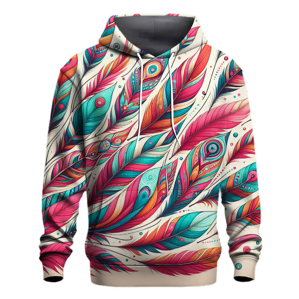 Vibrant Festival Feathers Hoodie