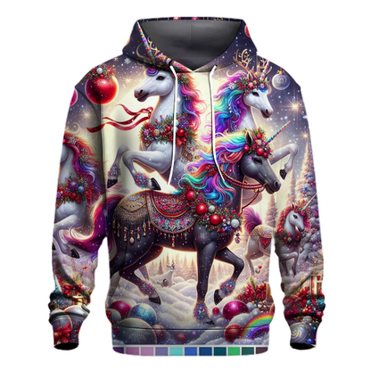 Reindeer Riding Unicorns Hoodie