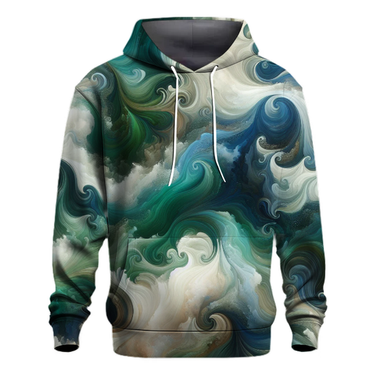 Emerald Ocean Waves Hoodie