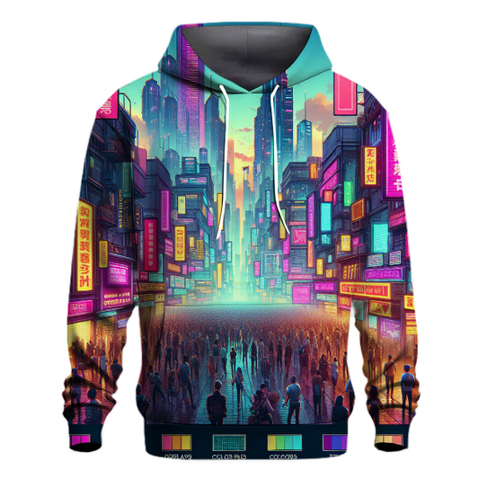 Cyberpunk Neon Streets Hoodie