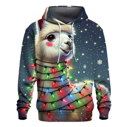 Christmas Llama with Lights Hoodie