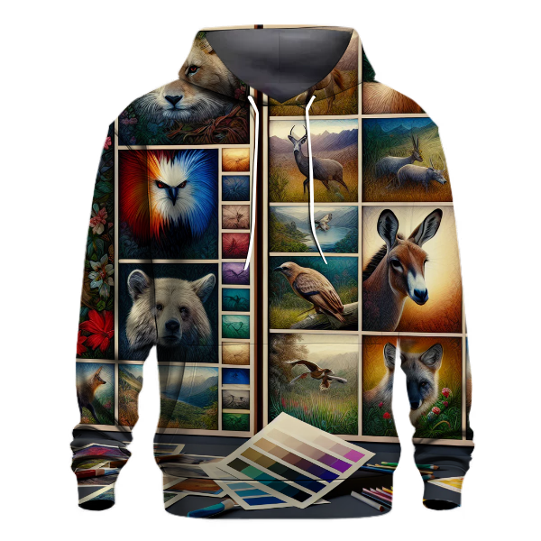 Whimsical Wildlife Portraits Hoodie