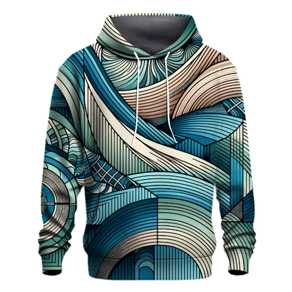 Geometric Ocean Waves Hoodie