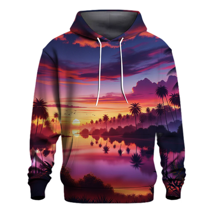 Vibrant Sunset Oasis Hoodie