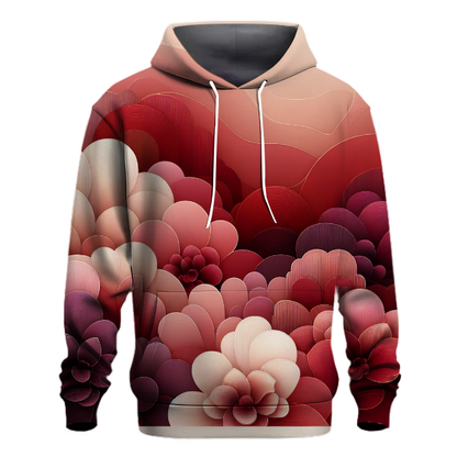 Burgundy Blossom Gradient Hoodie