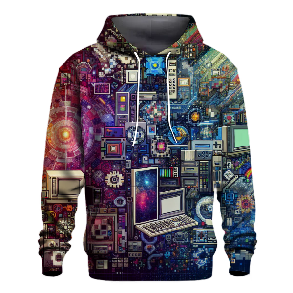 Digital Retro Dreams Hoodie Hoodies Fashion