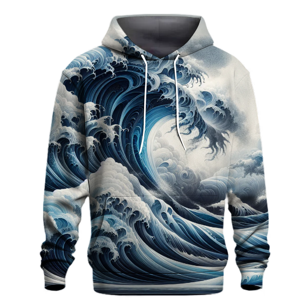 Bold Ocean Waves Hoodie