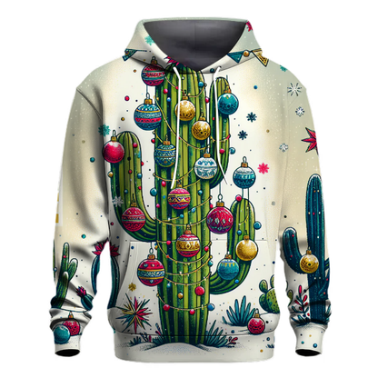 Christmas Cactus with Ornaments Hoodie