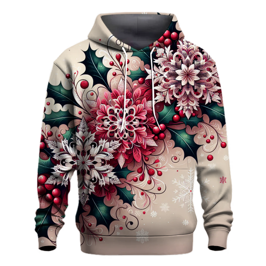 Festive Snowflakes and Holly Hoodie