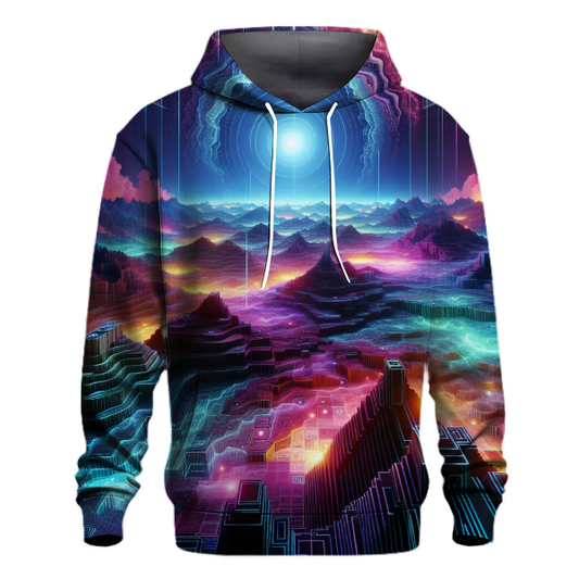 Retro Neon Landscape Design Hoodie